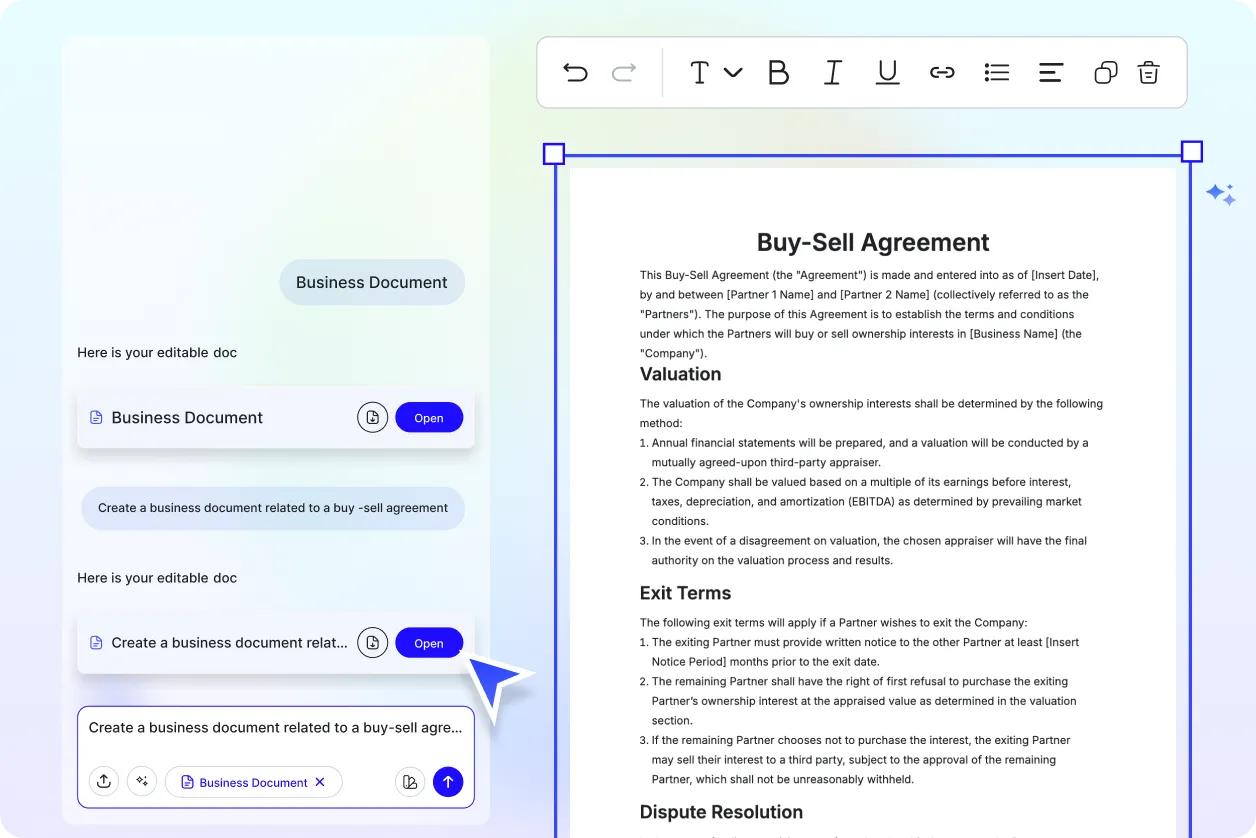 Free AI Business Document Generator, Free Business Document Maker Online